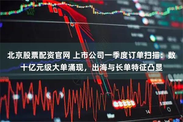 北京股票配资官网 上市公司一季度订单扫描：数十亿元级大单涌现，出海与长单特征凸显